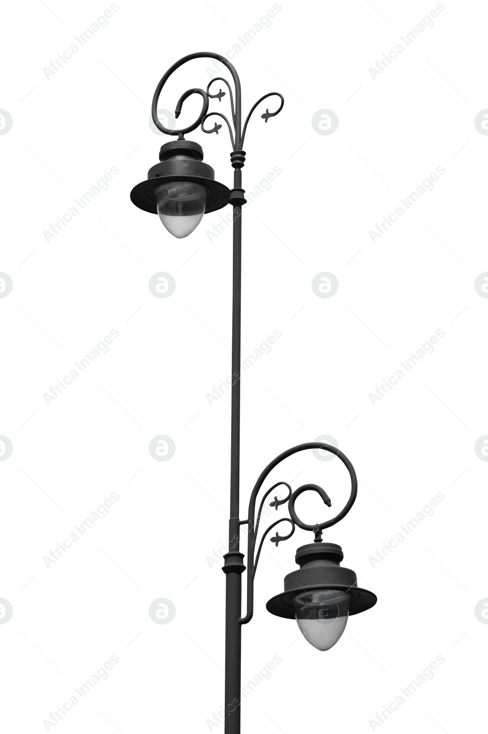 Image of Beautiful street lamp in retro style on white background