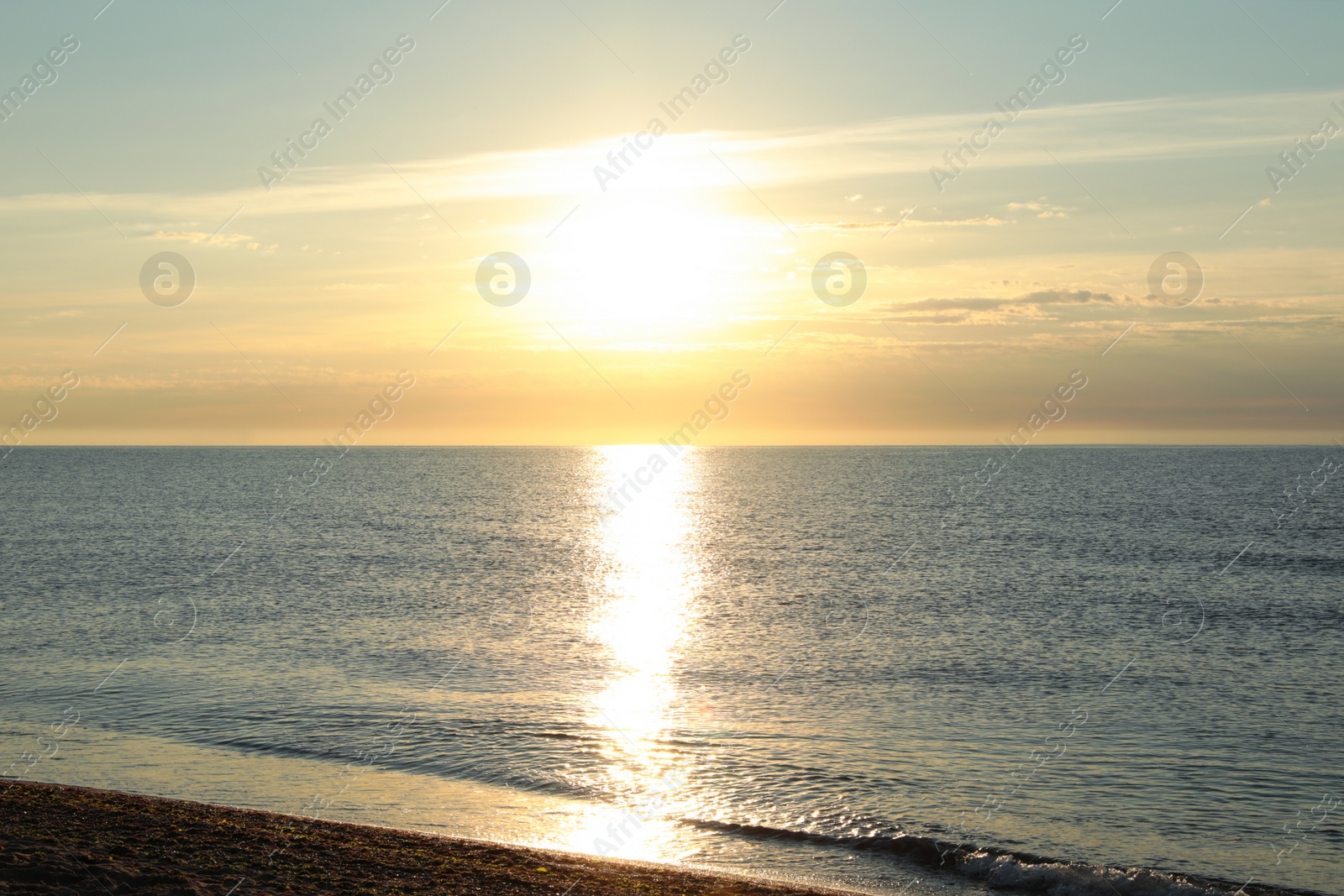 Photo of Picturesque view of beautiful sea at sunset. Summer vacation