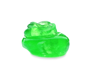 Green slime isolated on white. Antistress toy