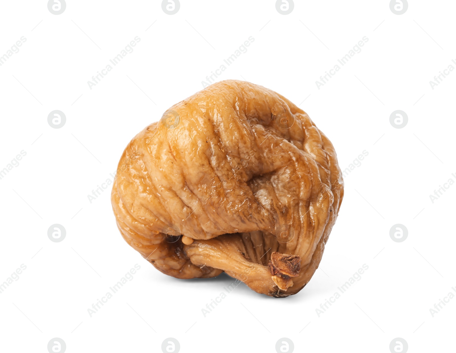 Photo of Delicious dried fig fruit on white background. Organic snack