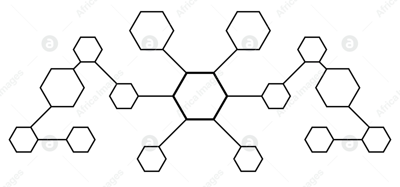 Image of Scheme with hexagons on white background, illustration