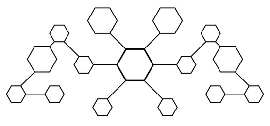 Image of Scheme with hexagons on white background, illustration