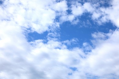 Photo of Picturesque view of beautiful blue sky with fluffy clouds