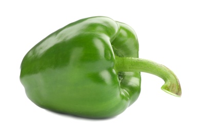 Photo of Ripe green bell pepper on white background