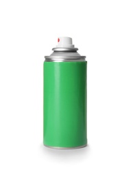 Photo of Can of spray paint on white background