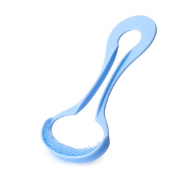 New tongue cleaner for oral care on white background