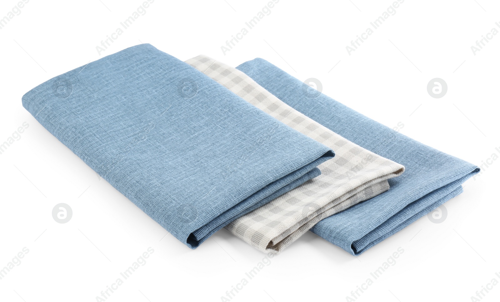 Photo of Fabric napkins for table setting isolated on white