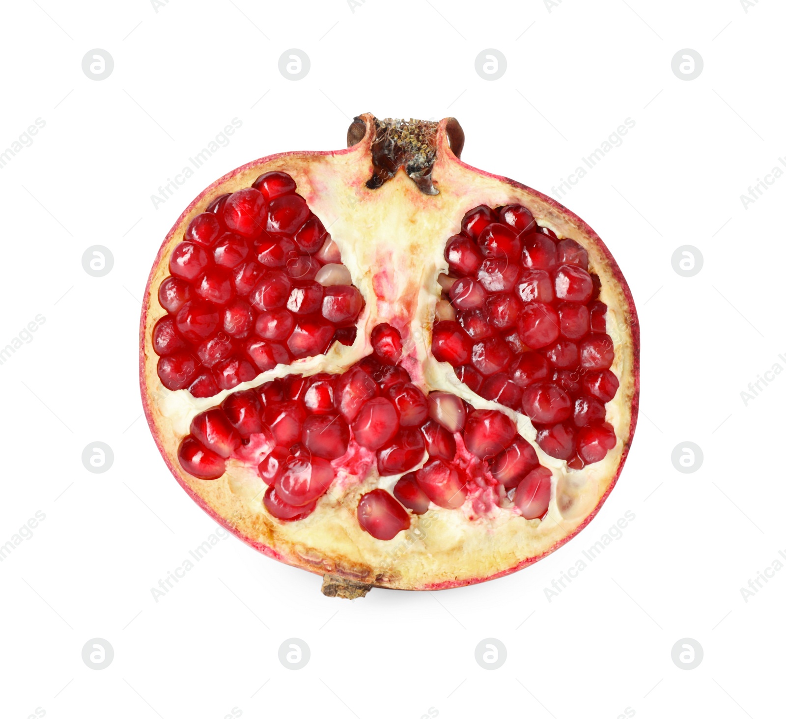 Photo of Half of fresh pomegranate isolated on white