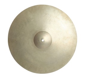 Photo of Cymbal isolated on white. Percussion musical instrument