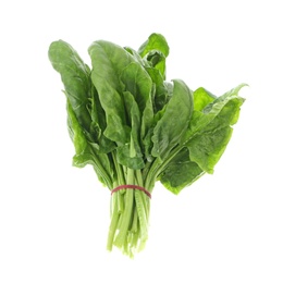 Bundle of fresh spinach isolated on white