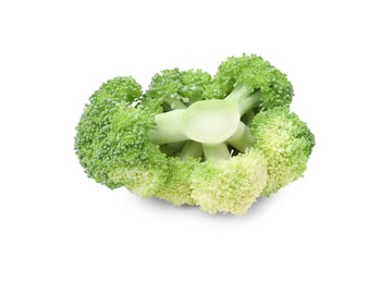 Photo of Fresh raw green broccoli isolated on white