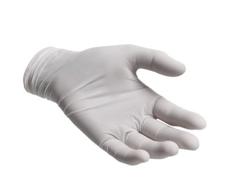 Image of One nitrile medical glove isolated on white