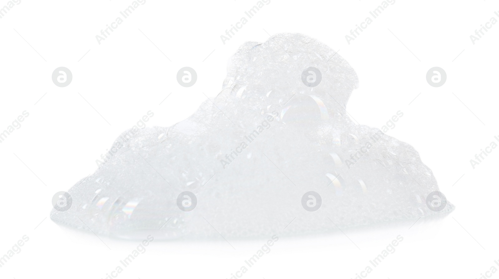 Photo of Drop of fluffy bath foam isolated on white