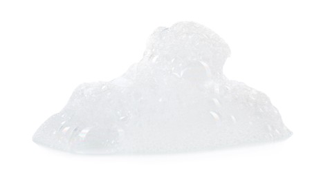 Photo of Drop of fluffy bath foam isolated on white