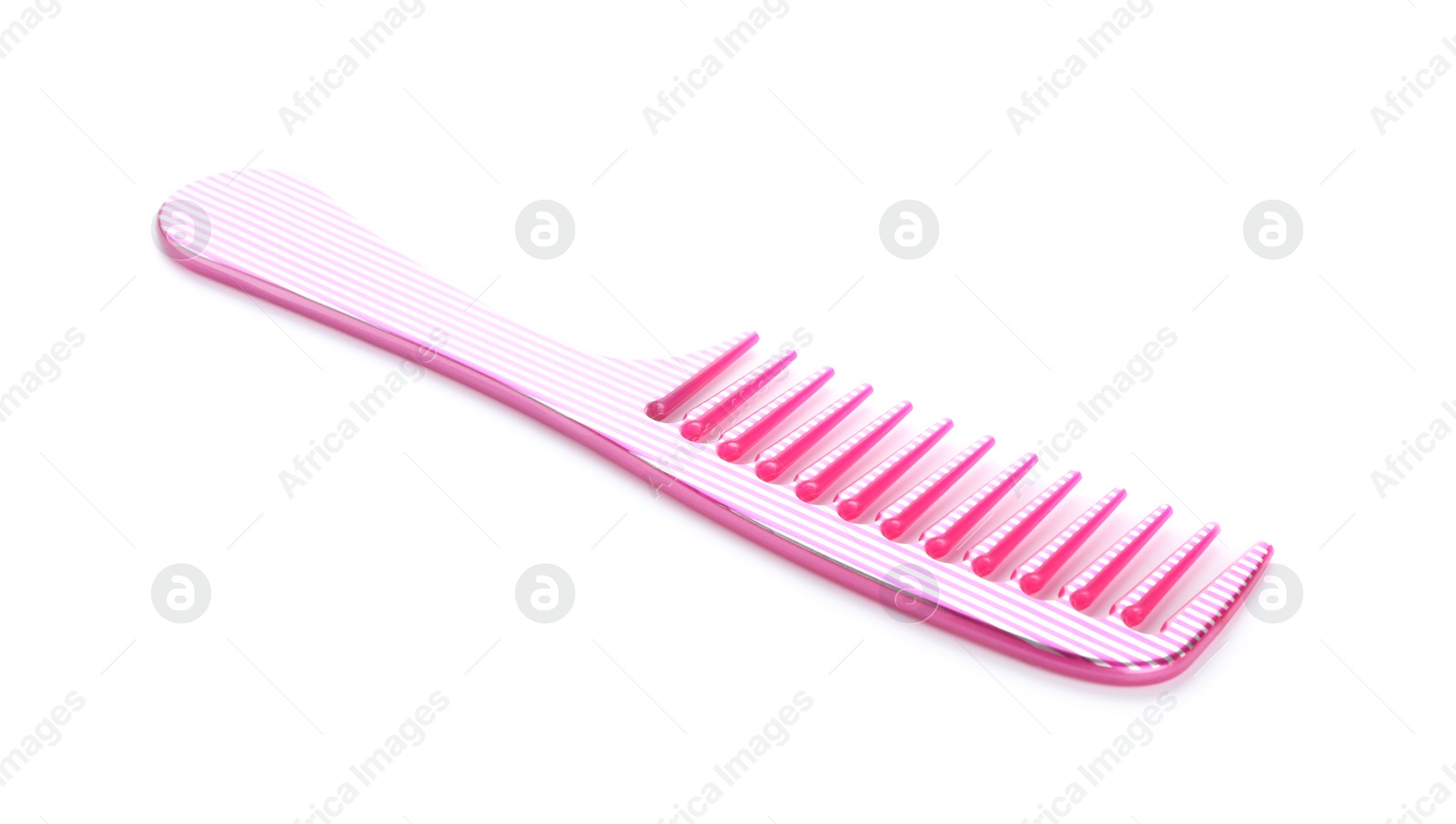 Photo of New pink hair comb isolated on white