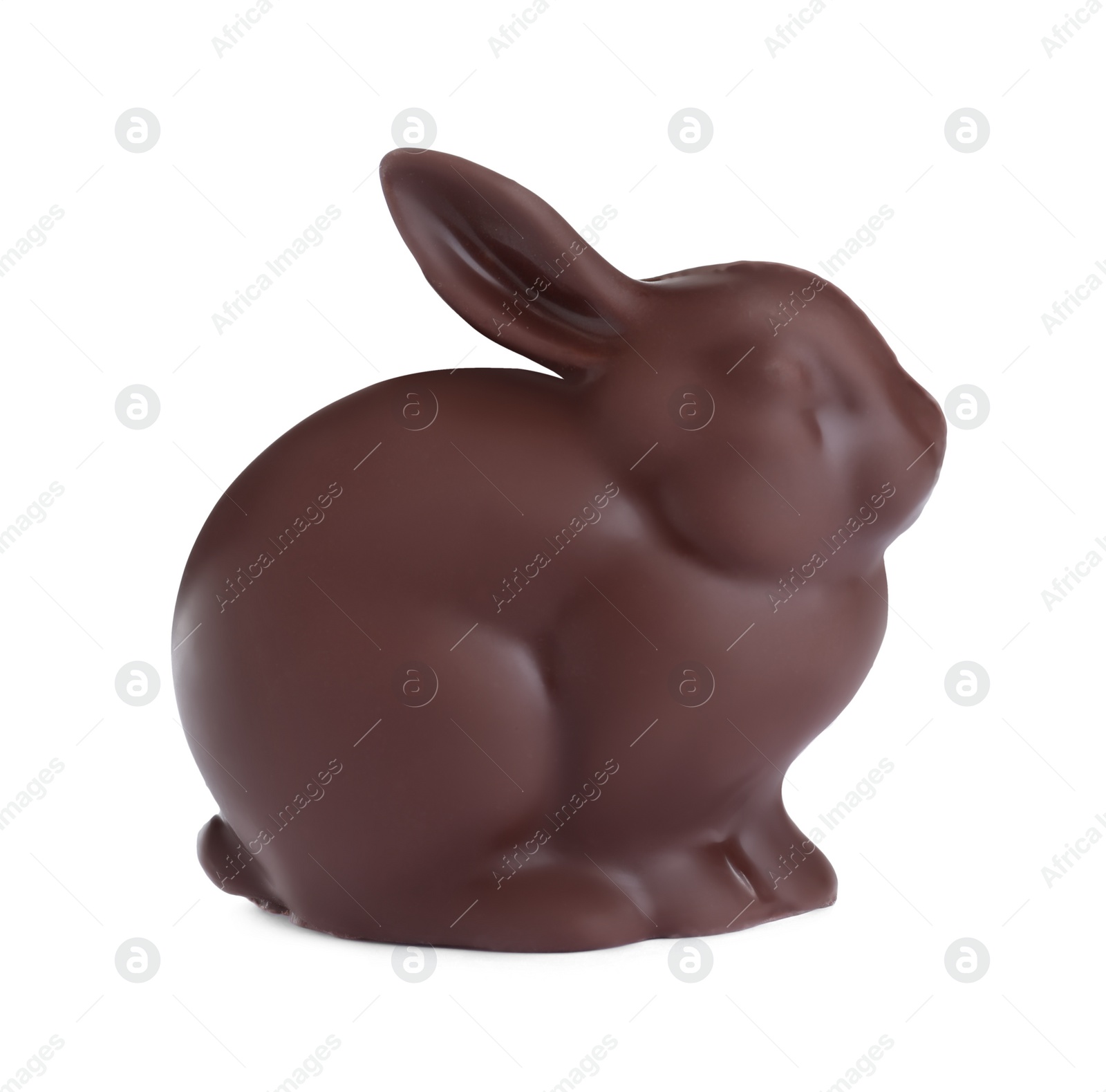 Photo of Chocolate bunny isolated on white. Easter celebration