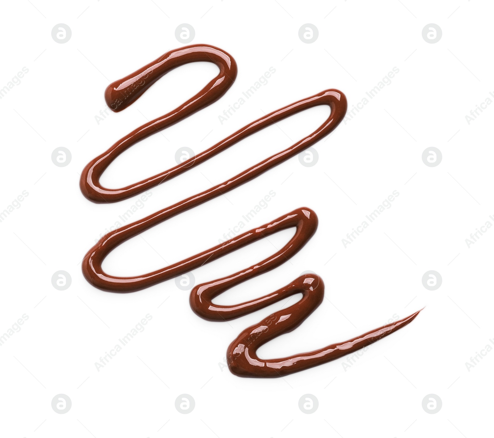 Photo of Smear of milk chocolate paste isolated on white, top view