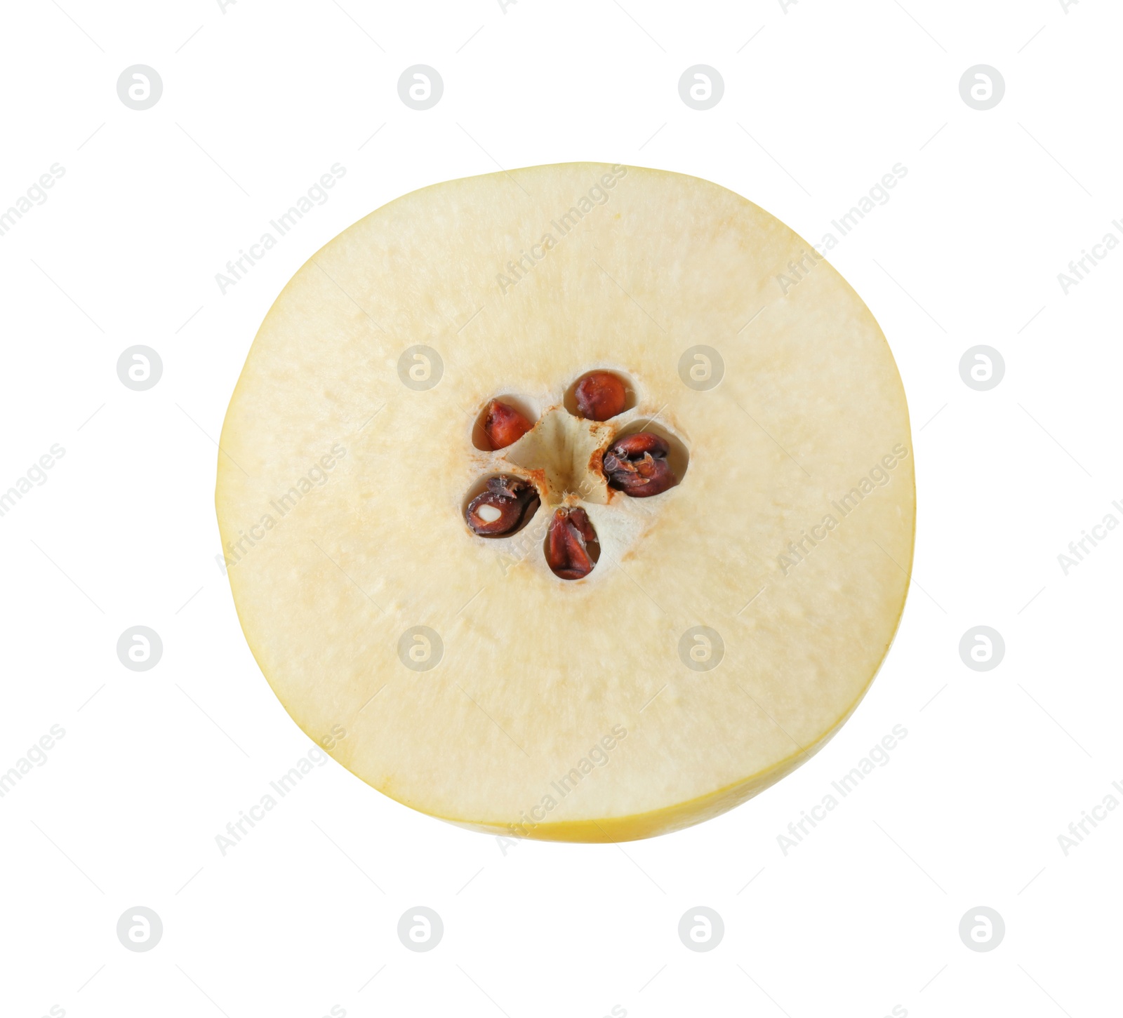 Photo of Piece of fresh ripe quince isolated on white