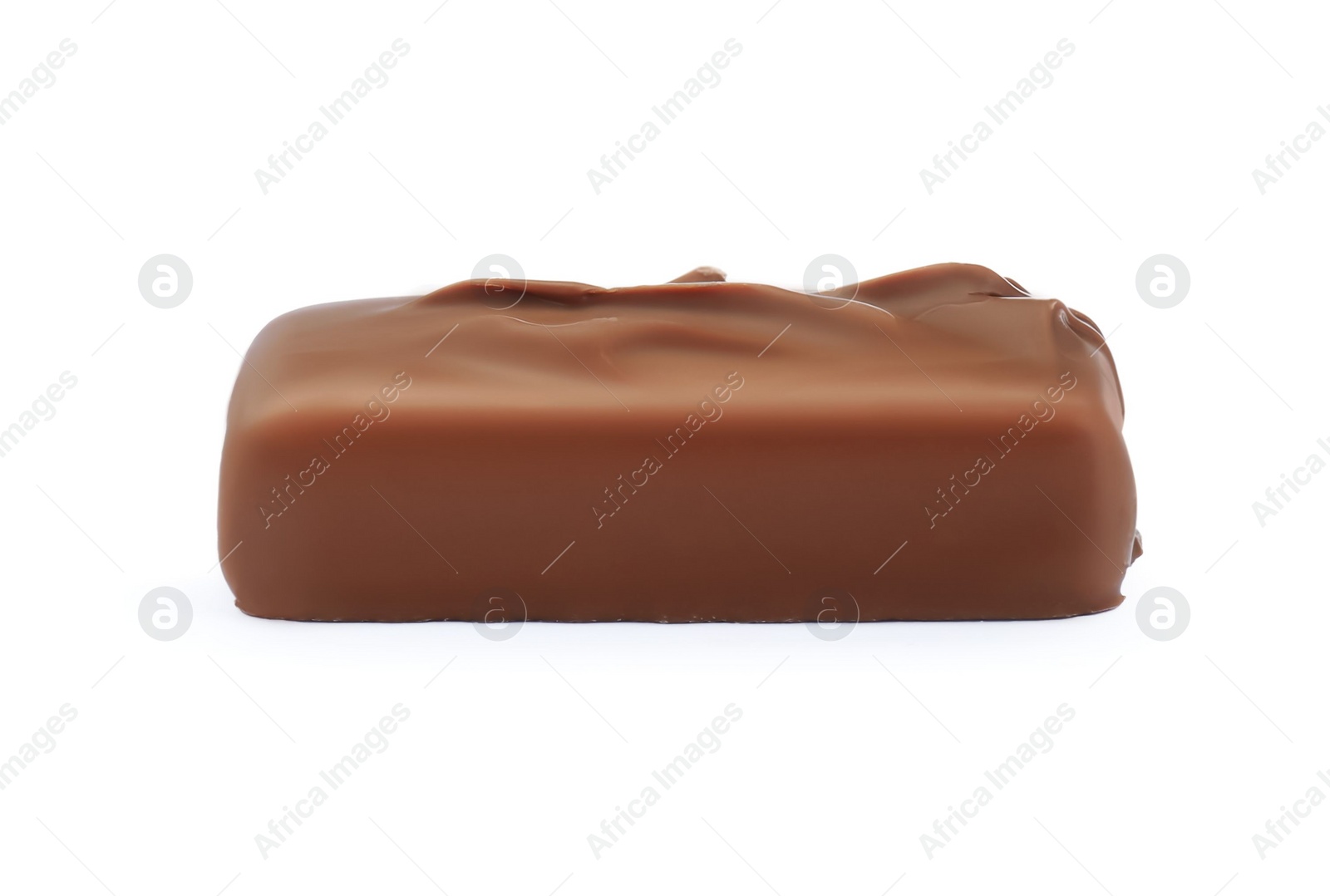 Photo of One tasty chocolate bar isolated on white