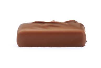 Photo of One tasty chocolate bar isolated on white