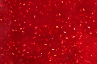 Image of Sweet strawberry jam as background, closeup view