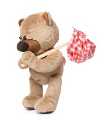 Cute teddy bear with bindle isolated on white