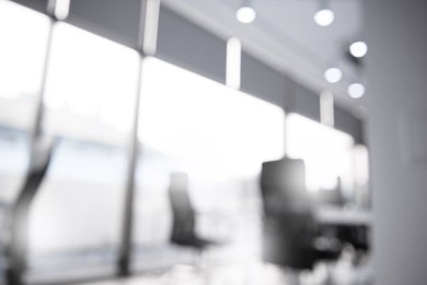 Image of Office interior. Blurred view of comfortable workspace