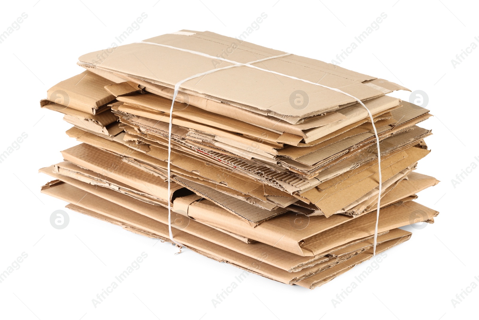 Photo of Stack of cardboard pieces isolated on white