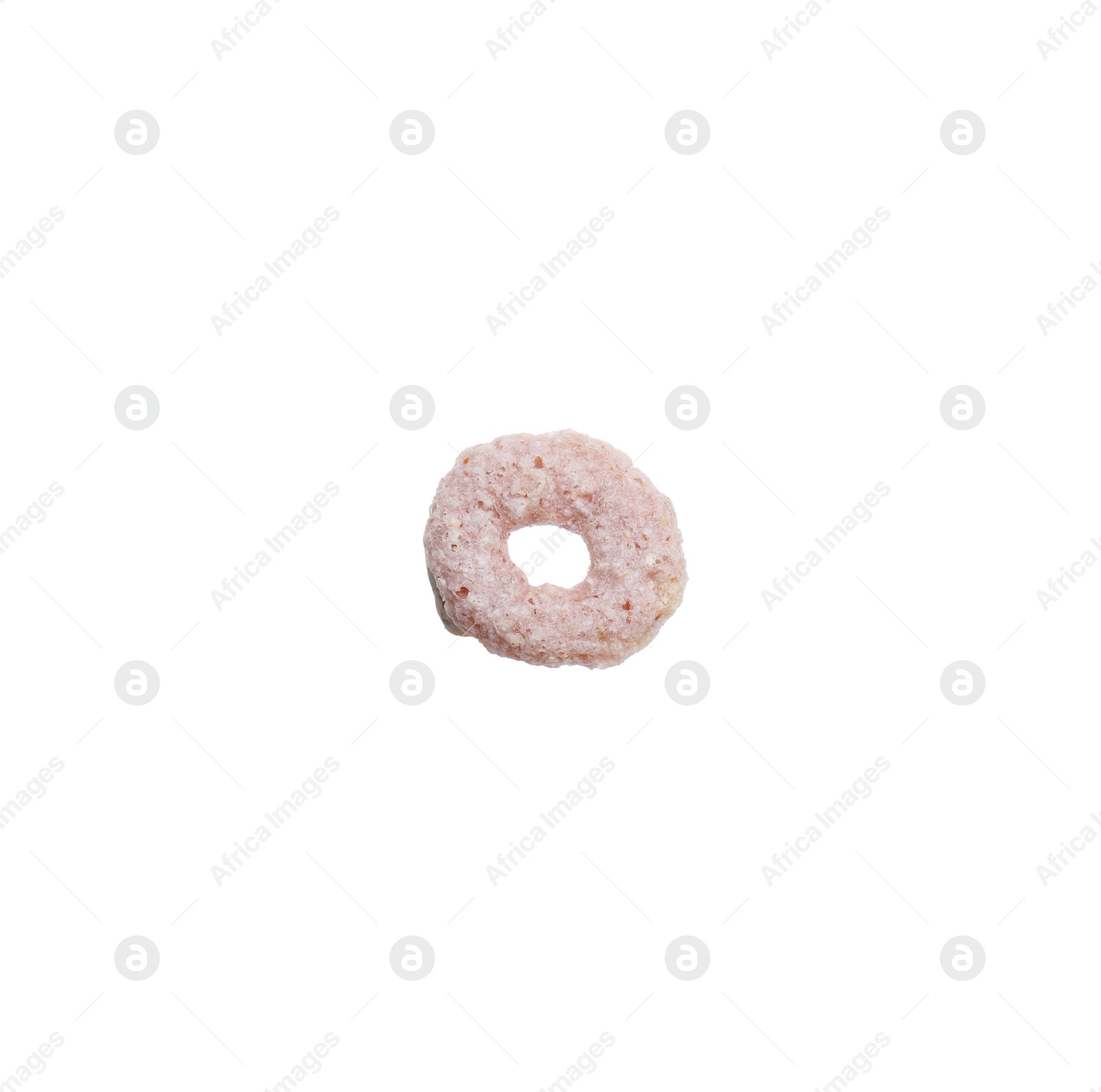 Photo of One tasty cereal ring isolated on white