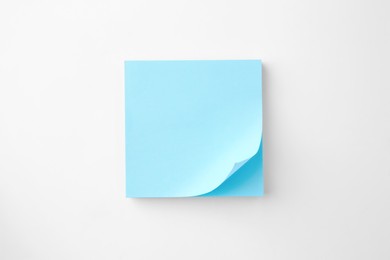 Photo of Blank paper note on white background, top view