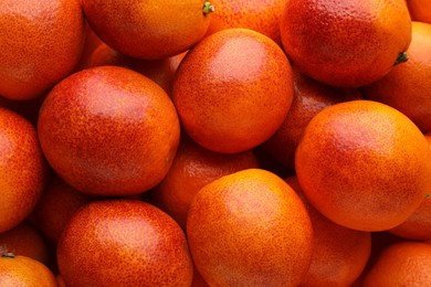 Photo of Pile of ripe sicilian oranges as background, closeup