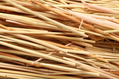 Closeup of dried hay as background, top view