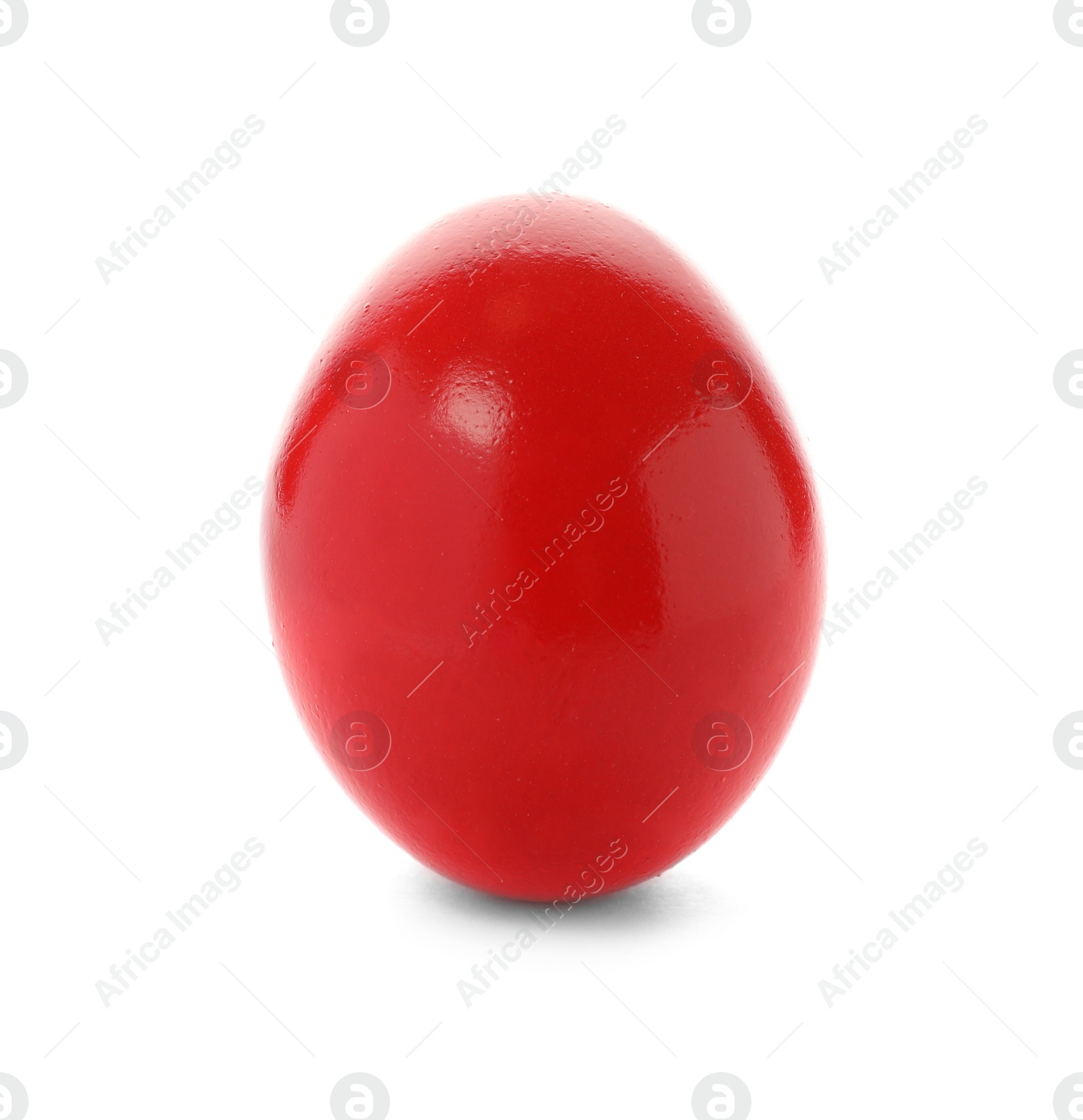 Photo of Dyed Easter egg on white background. Festive tradition