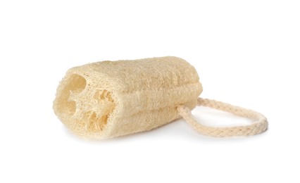 Photo of One natural loofah sponge isolated on white