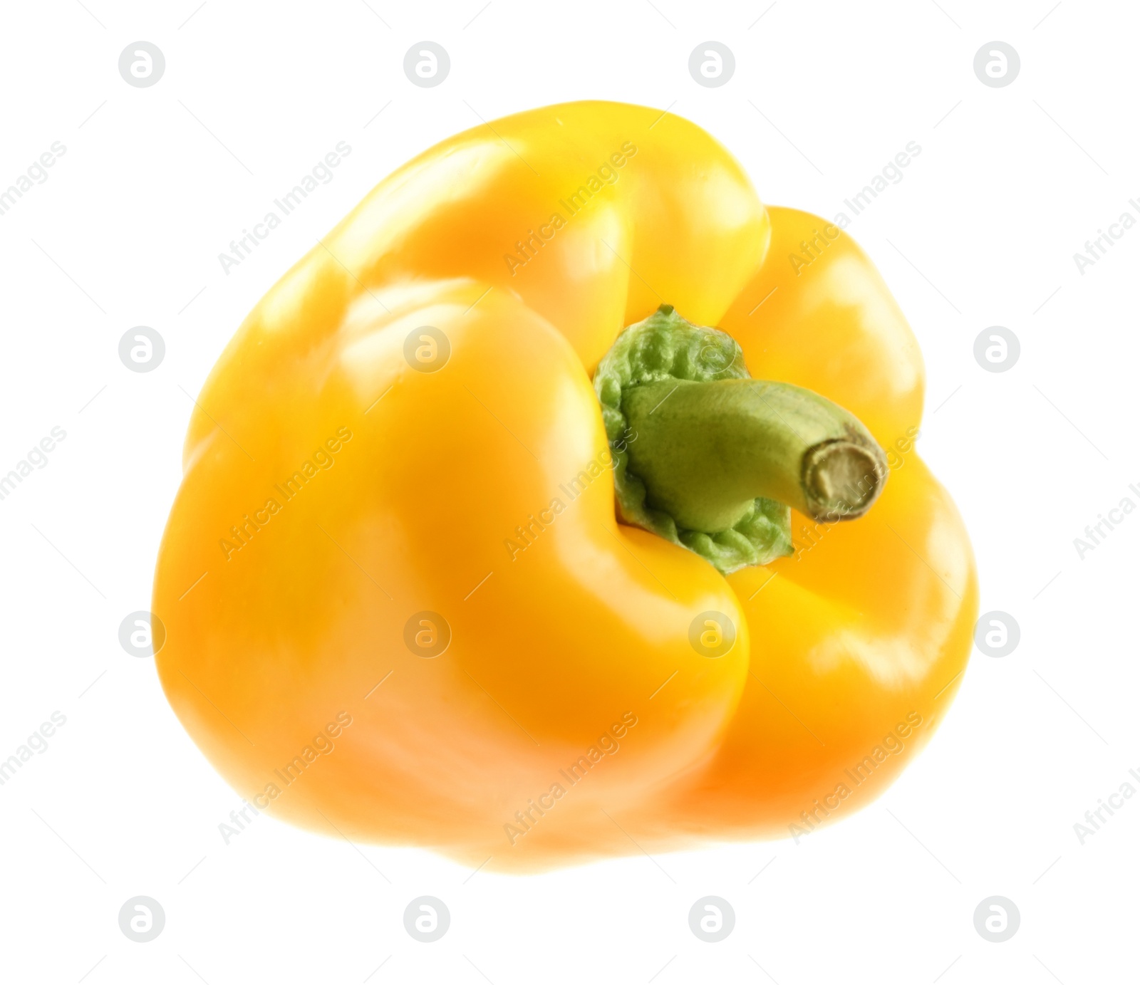 Photo of Ripe yellow bell pepper isolated on white