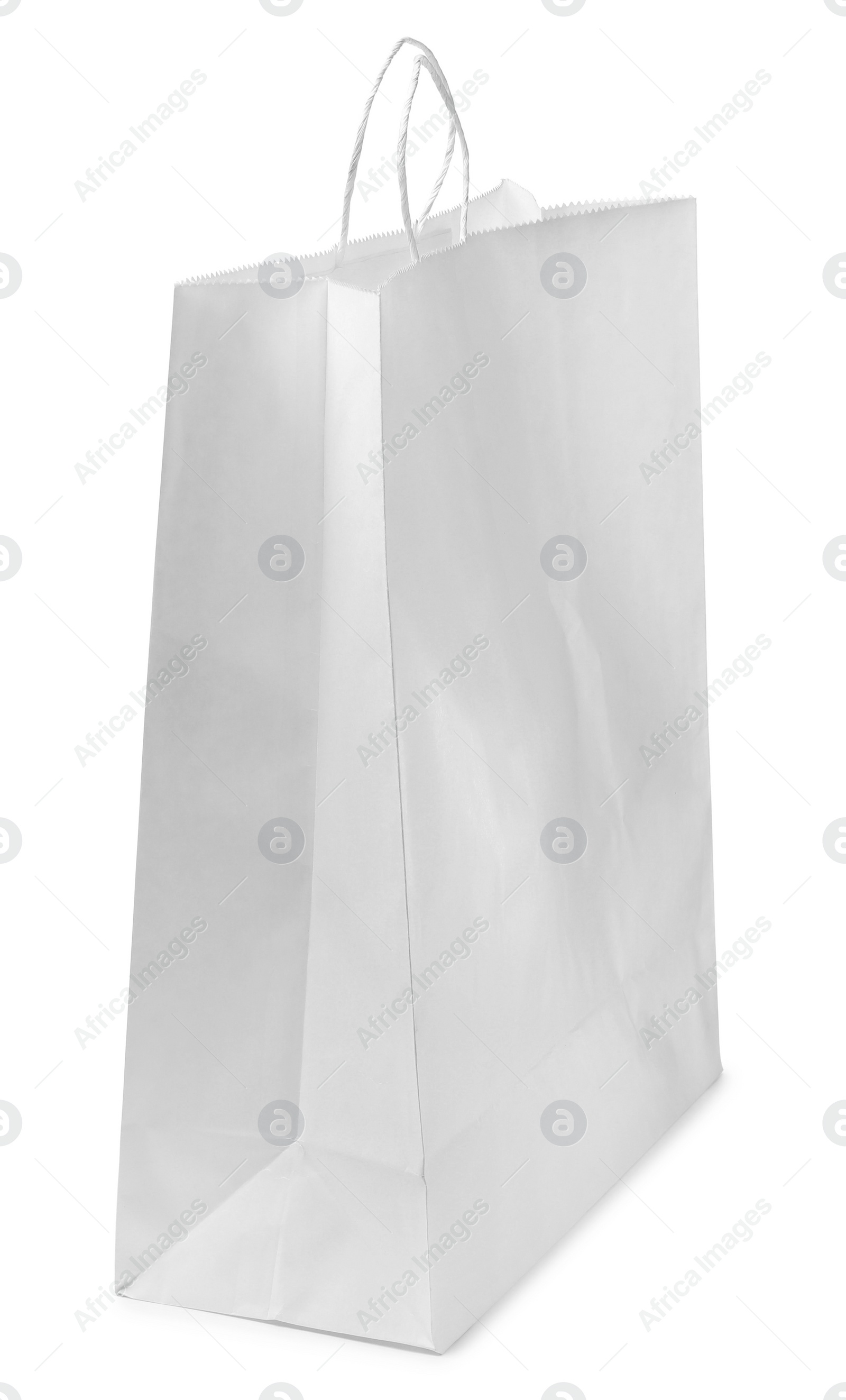 Photo of Empty shopping paper bag isolated on white