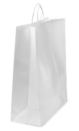 Empty shopping paper bag isolated on white