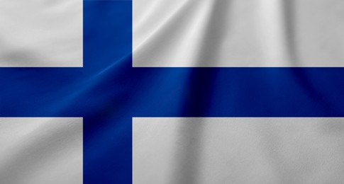 Flag of Republic of Finland. National country symbol