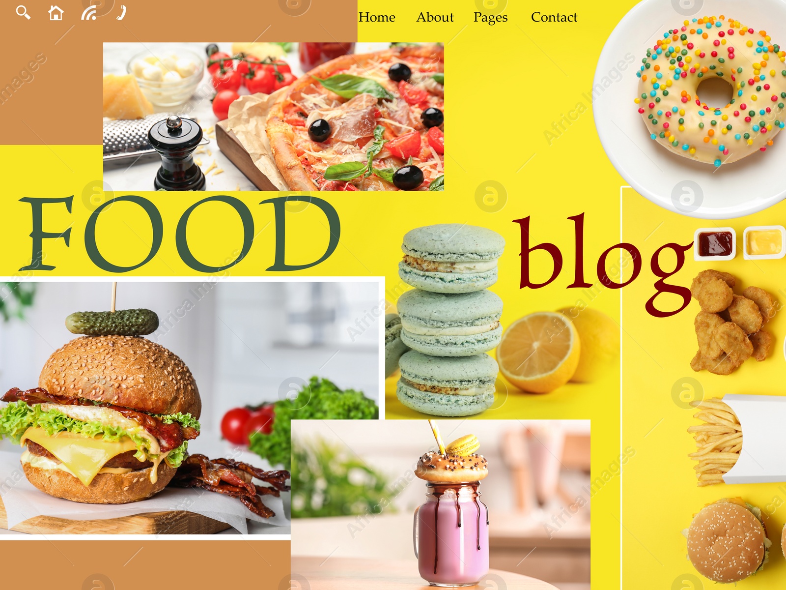 Image of Homepage design of food blog web site