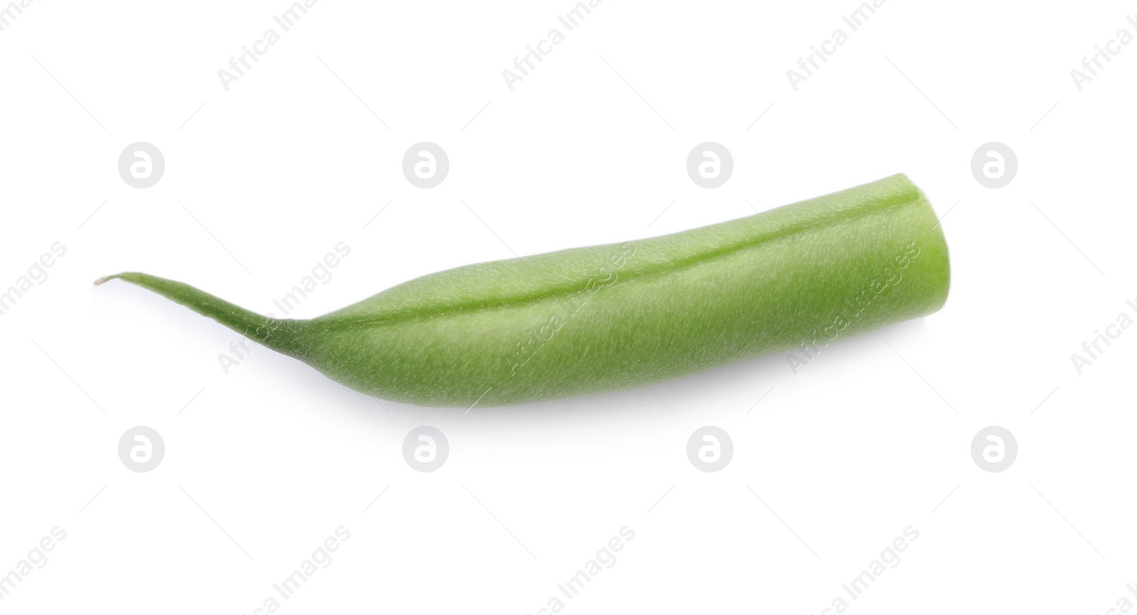 Photo of Piece of delicious fresh green bean isolated on white