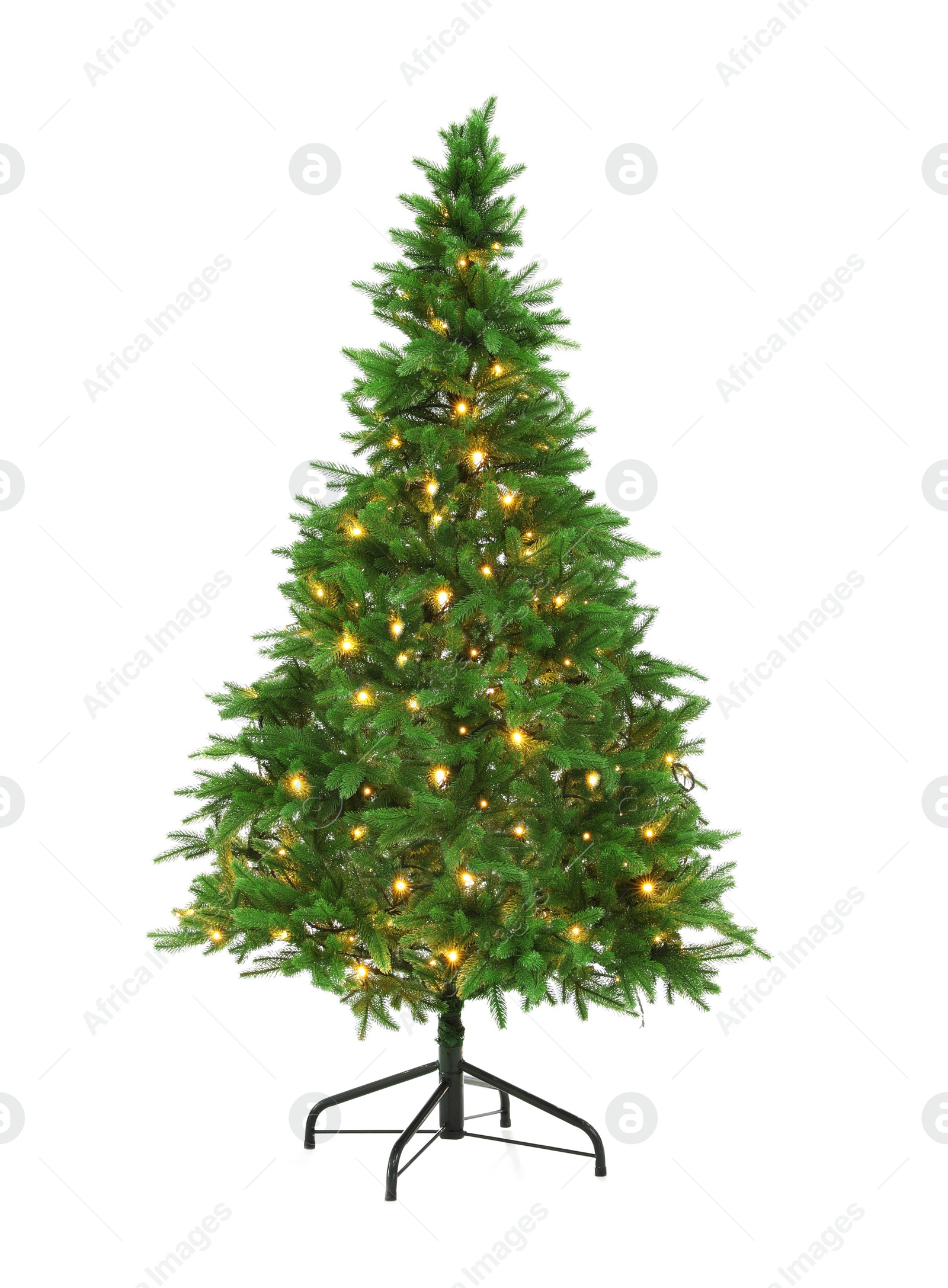 Photo of Beautiful decorated Christmas tree isolated on white