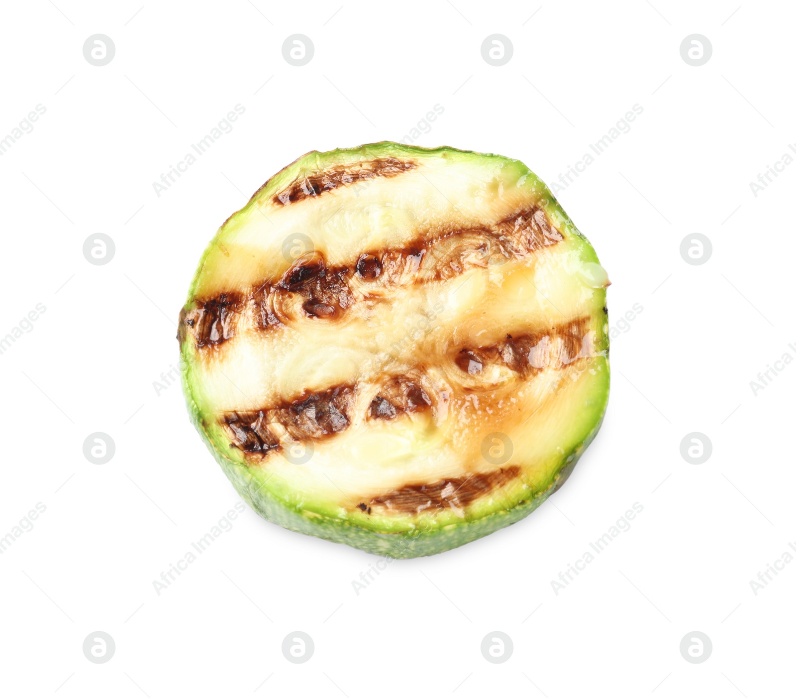 Photo of Delicious grilled zucchini slice isolated on white