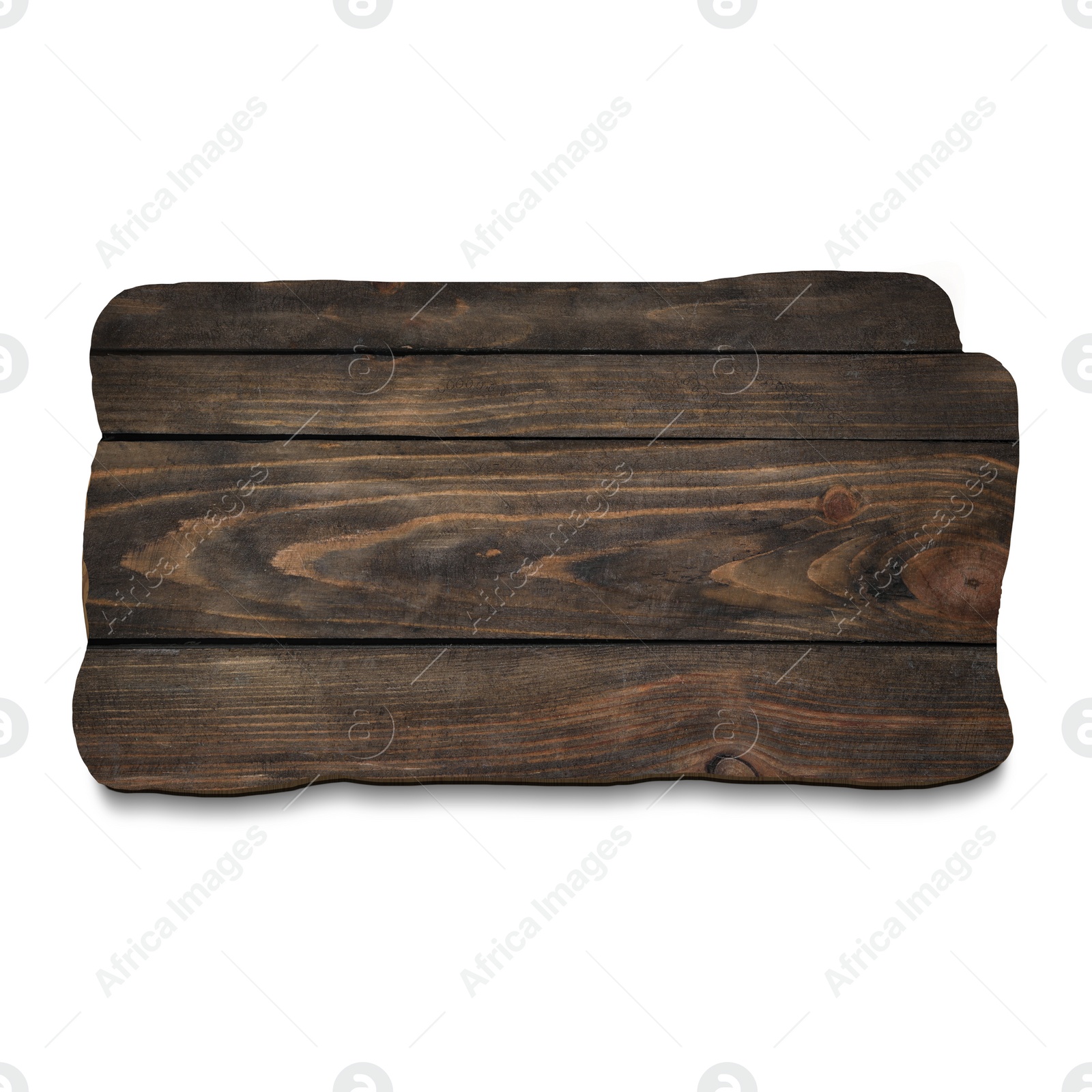 Image of Empty wooden board isolated on white. Mockup for design