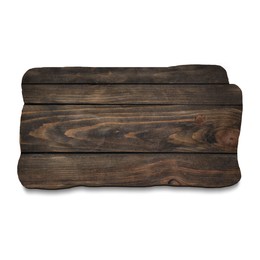 Image of Empty wooden board isolated on white. Mockup for design