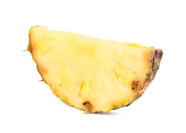 Photo of Slice of fresh pineapple isolated on white