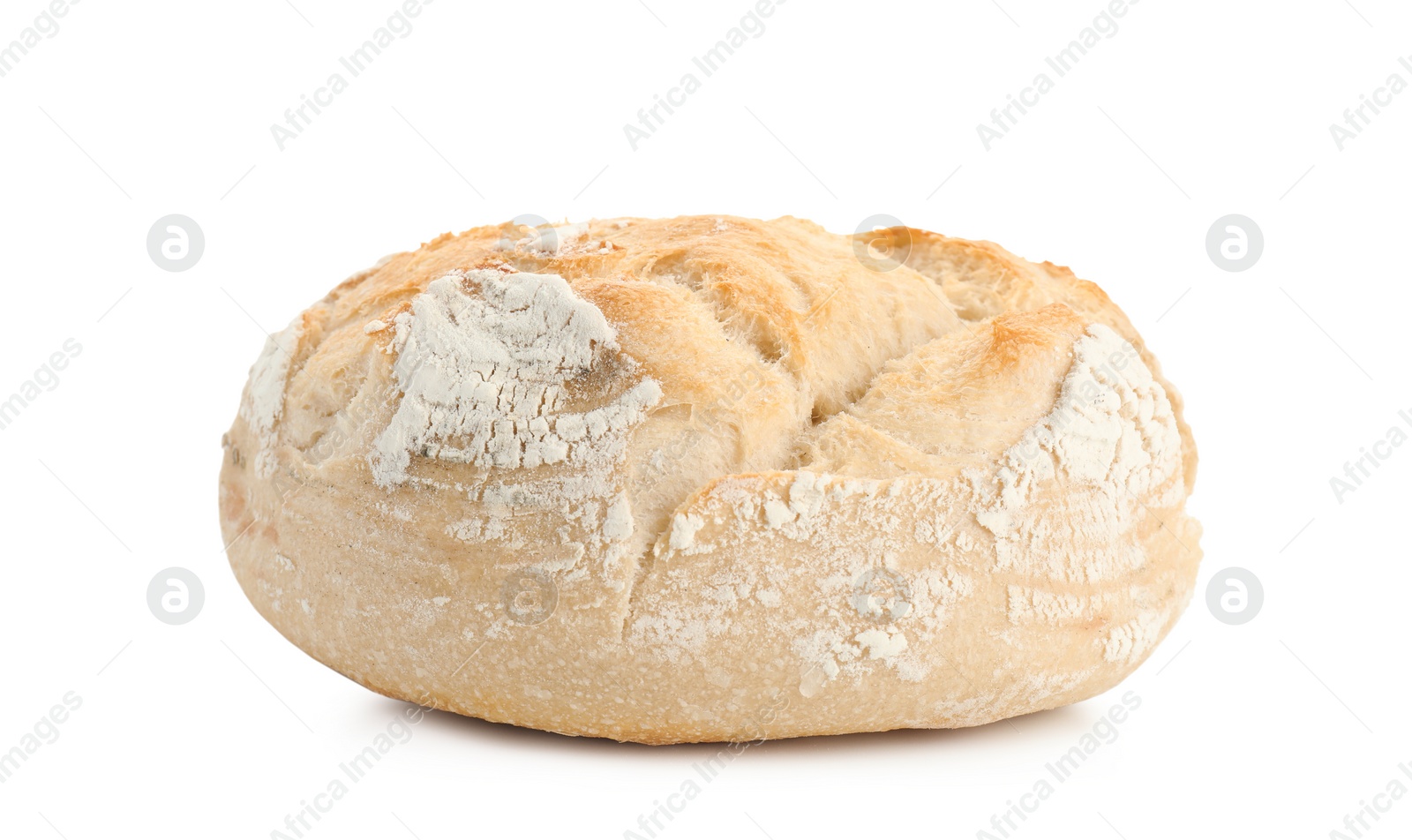 Photo of Freshly baked sourdough bread isolated on white