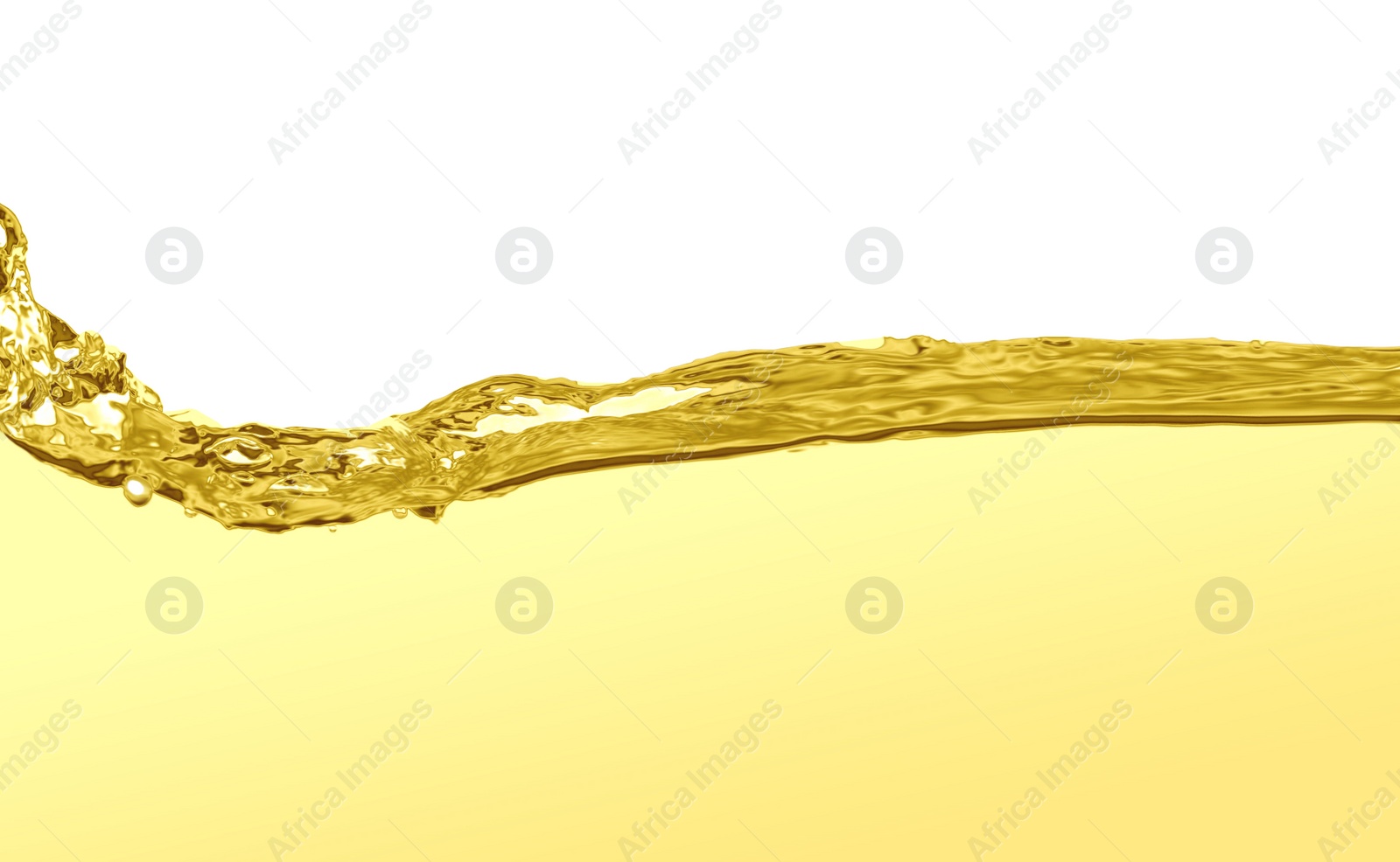 Image of Flow of natural cooking oil on white background