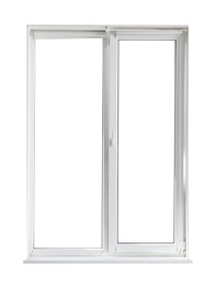 Image of Modern open plastic window on white background