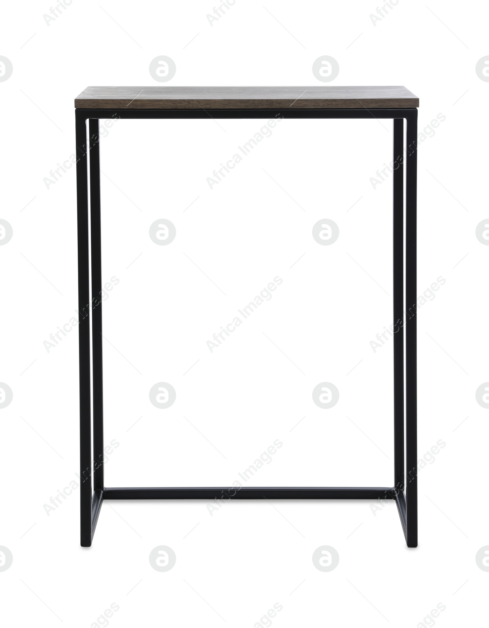 Photo of Stylish console table on white background. Interior element