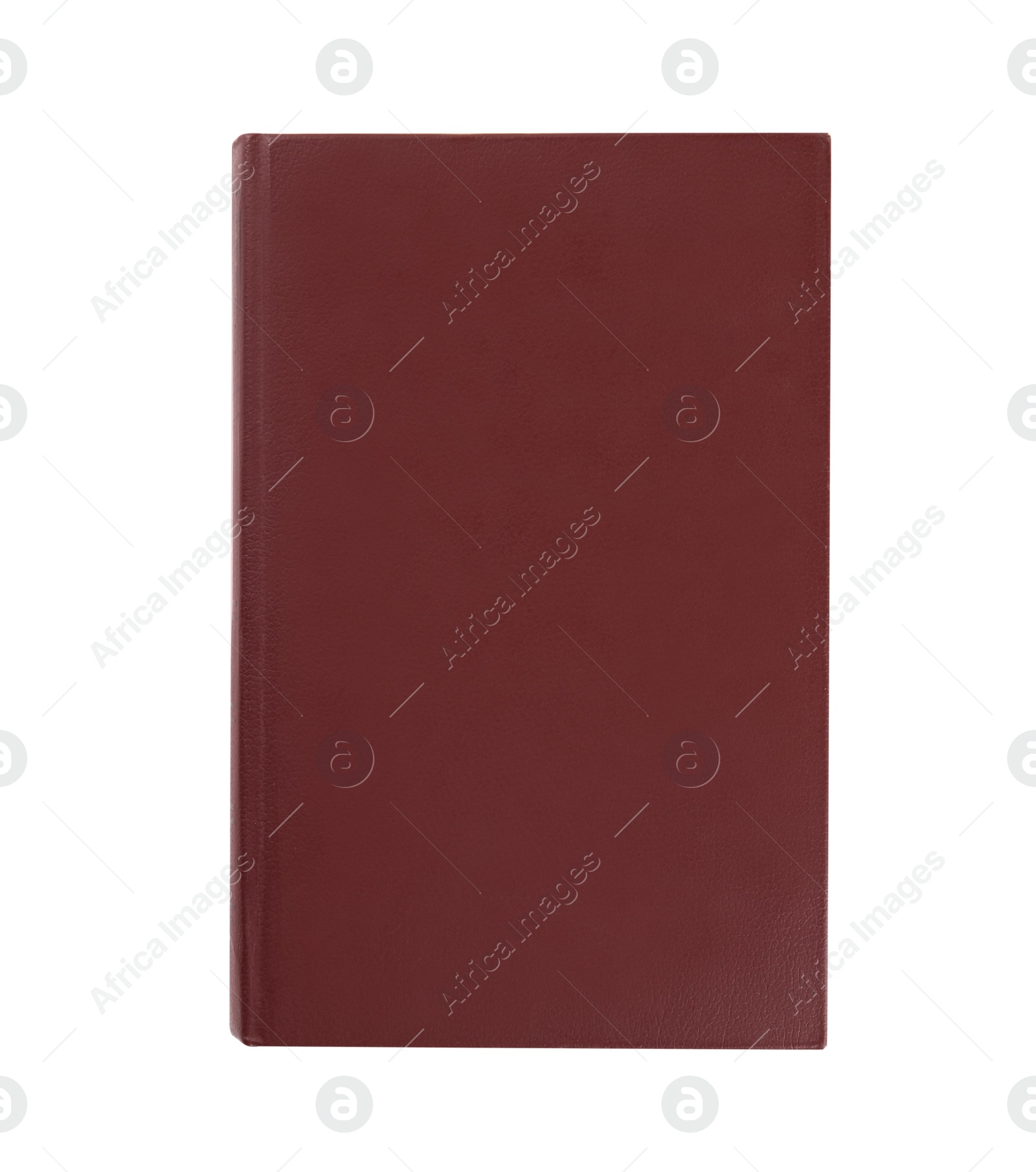 Photo of Closed color hardcover book isolated on white, top view